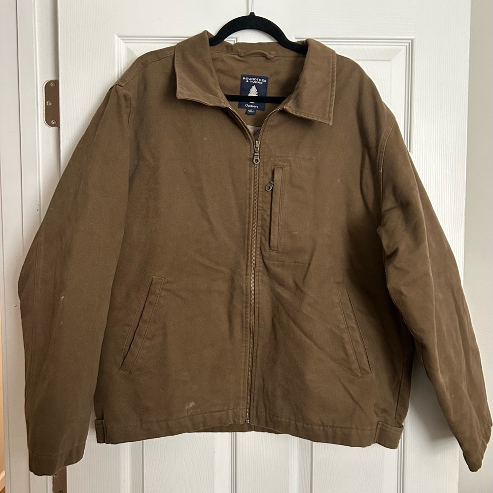 Roundtree & York Outdoors Brown Canvas Utility Chore Coat Rancher Outdoor Mens L